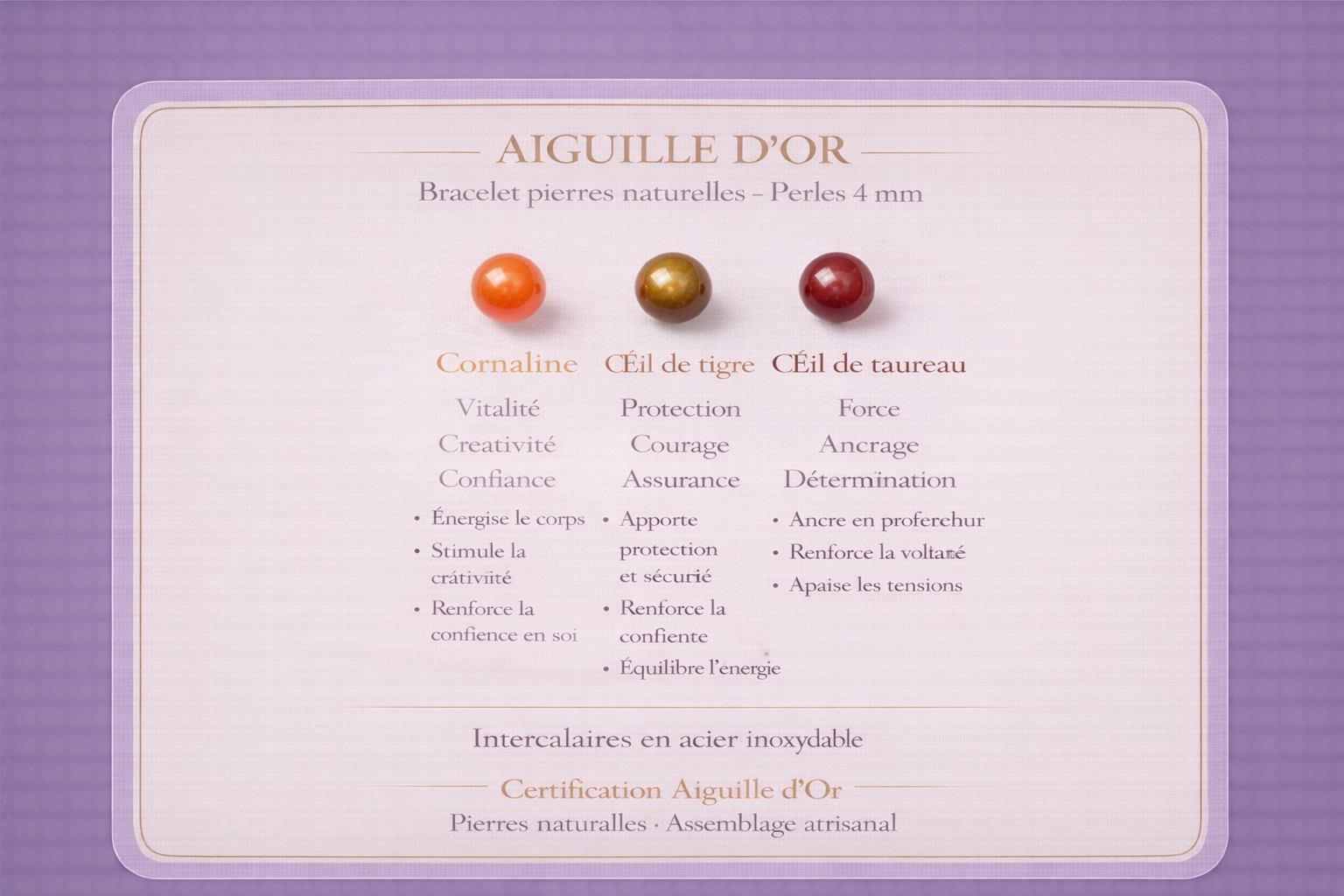 Bracelet Bouclier de Force — Collection Aiguille d'or / Fragments